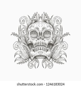 skull decoration vector illustration
