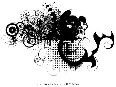skull with decorative elements