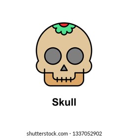 Skull, decorative icon. Element of Cinco de Mayo color icon. Premium quality graphic design icon. Signs and symbols collection icon for websites, web design, mobile app