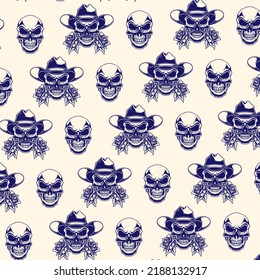 Skull decorative pattern minimalist design 