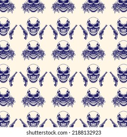 Skull dekorative Muster minimalistisches Design 