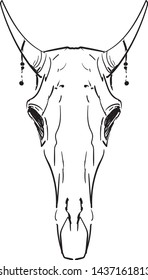 skull deer elk goat vector illustration