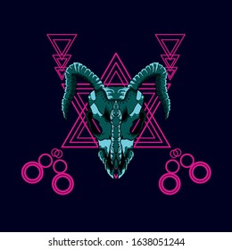 Skull Deer Hexagon Sacred Geometry