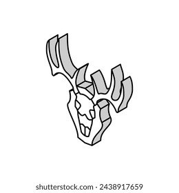 skull deer horn animal isometric icon vector. skull deer horn animal sign. isolated symbol illustration