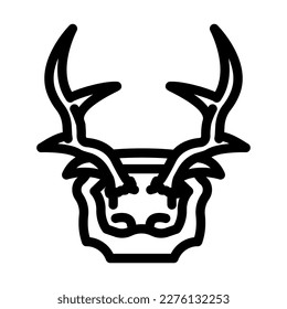 skull deer horn animal line icon vector. skull deer horn animal sign. isolated contour symbol black illustration