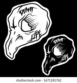skull of a demon bird sticker