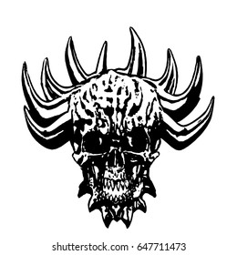 Skull Demon Crown Thorns Vector Illustration Stock Vector (royalty Free 