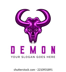 Skull of Demon evil face vector design illustration