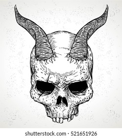 Skull Demon Or Old Skull With Torn 