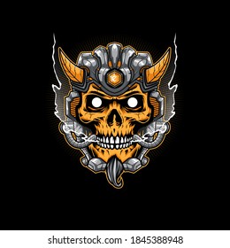 Skull Demon Robot Illustration Mascot