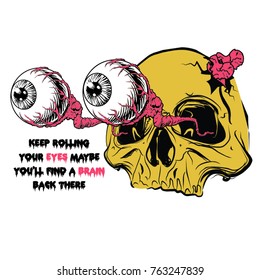 Skull Design concept art and idea which can be print on T-shirt or can be used as tattoo.