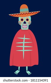 Skull design for Halloween of Day of the dead holiday party