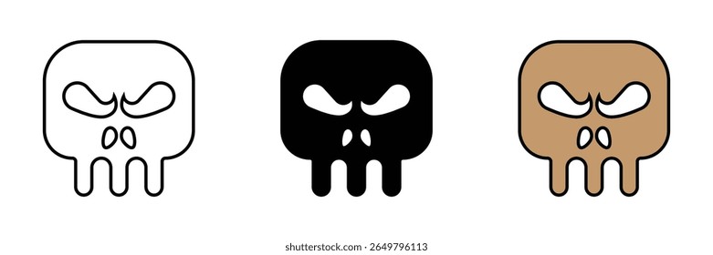Skull design icon on white background. Skull illustration icon