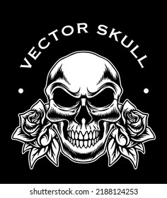 Skull design illustration cowboy theme for icon or logo