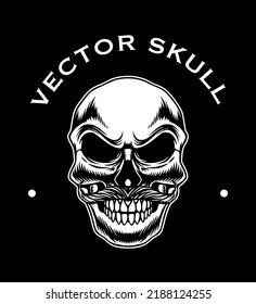 Skull design illustration cowboy theme for icon or logo