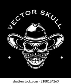 Skull-Design-Illustration Cowboy-Thema für Symbol oder Logo