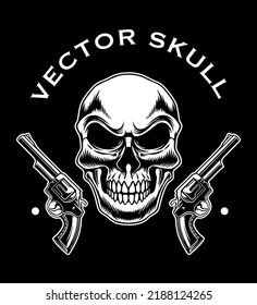 Skull design illustration cowboy theme for icon or logo