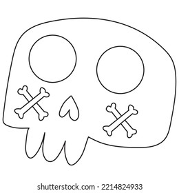 icono plano de ilustración de diseño de cráneo