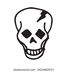 skull design with lightning symbol