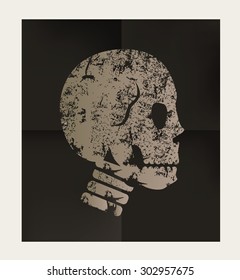 Skull design on black background,vector