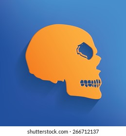 Skull design on blue background,clean vector