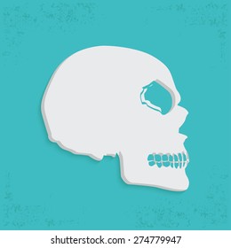 Skull design on blue background,clean vector