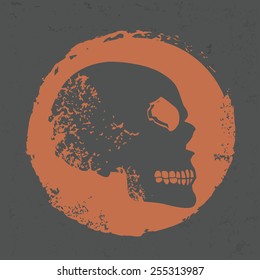 Skull design on grunge background, grunge vector