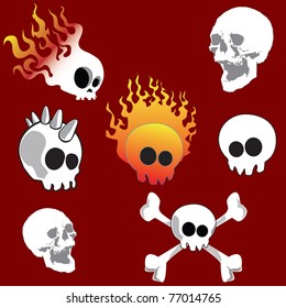 skull design with realistic and cartoon skulls