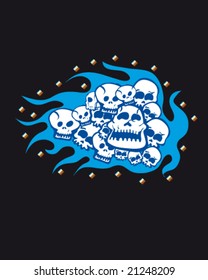 skull design for shirt, editorial or banner