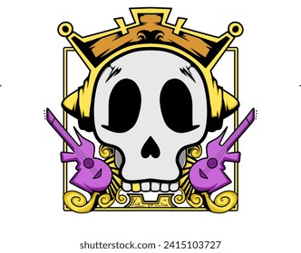 Skull design for tshirt white, vector design illustration .