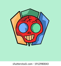 skull design vintage vector for clothing or etc
