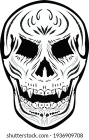 skull designs for tattoos, screen printing t-shirts and masks