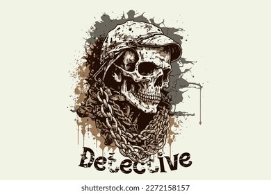 Schädeldetektor, Vektorgrafik für T-Shirt-Design