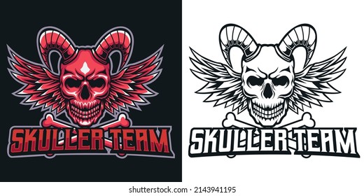Skull devil esport logo mascot design