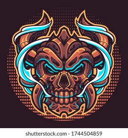 Skull devil head mascot logo