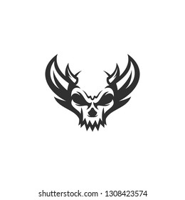 skull devil logo vector