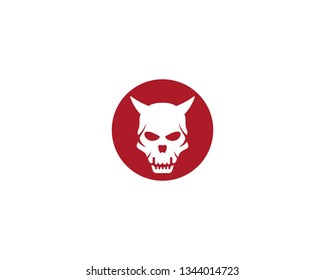 Skull Devil  logo vector illustration