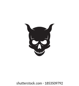 Skull Devil logo vector illustration