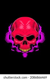 Skull with devil potion vector illustration