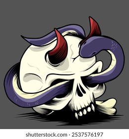 skull of devil vector illustration
