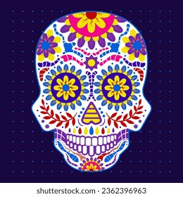 Skull Dia De Los Muertos Illustration