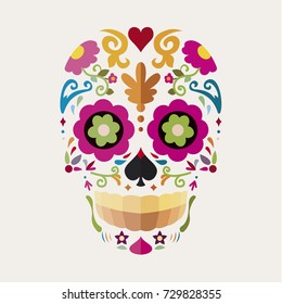 Skull Dia de Muertos a holiday dedicated to the memory of the dead, held year