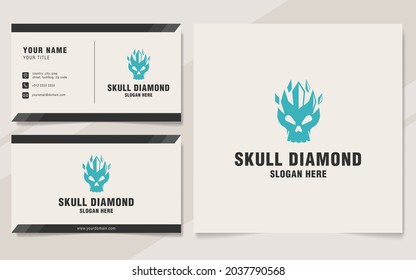 Skull diamond logo template on monogram style