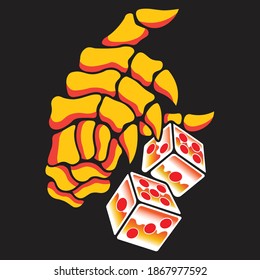 The skull and dice vector illustration is perfect for the casino symbol