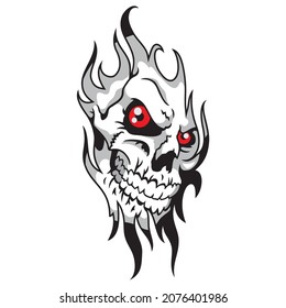 skull digital vector image on white background