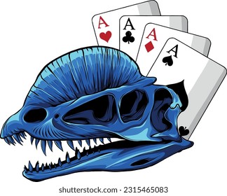 skull of dilophosaurus dinosaur vector illustration design