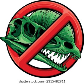 skull of dilophosaurus dinosaur vector illustration design