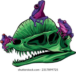 skull of dilophosaurus dinosaur vector illustration design