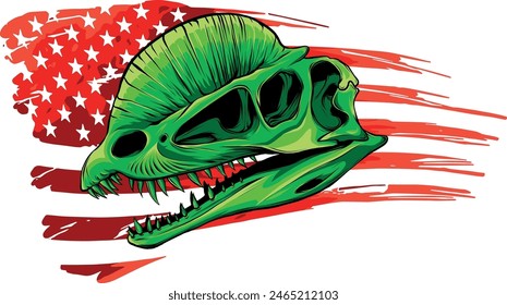 skull of dilophosaurus dinosaur vector illustration design
