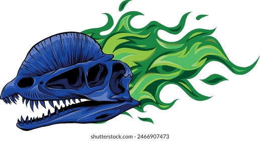 skull of dilophosaurus dinosaur vector illustration design